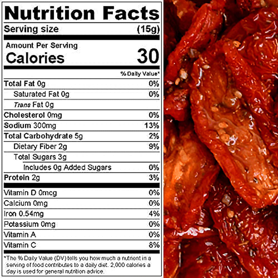 Tomatoes Sun-Dried, SUPER RED Halves, Ready to Eat Vegetables | Produced from fresh field-grown tomatoes, cut into halves | Nutrient Full, Delightful, Flavorful, Vegan, Pure | Turkish, 5 lbs. (80 oz.) Vacuum packed by Presto Sales LLC