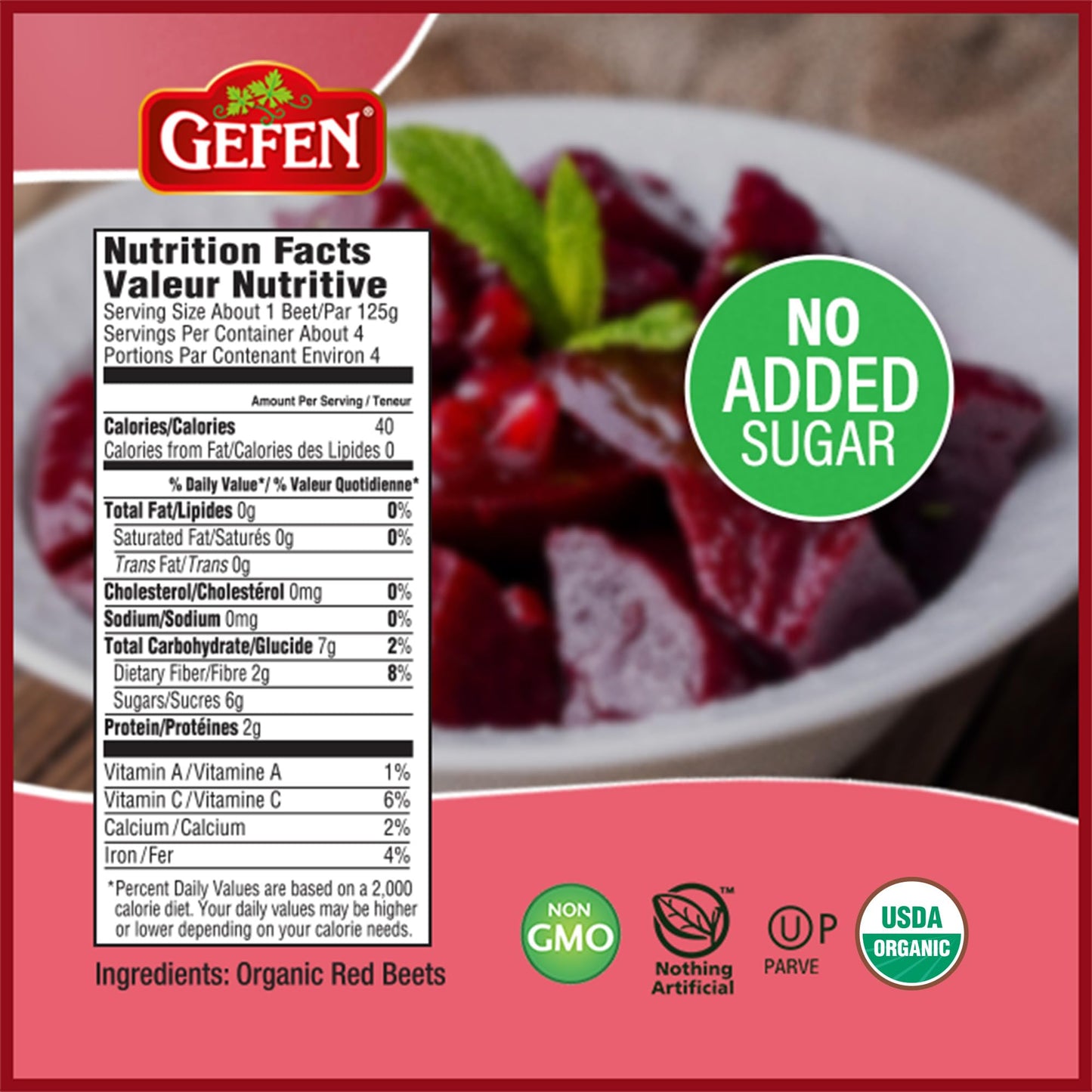 Organic Red Beets, Whole, Peeled & Cooked, 3 pack 17.6 oz (3.3 lbs) Salad Ready