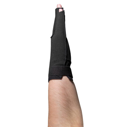 OTC Resting Splint Glove, 5 Finger Semi-Rigid Splints, Open Tips, Black, Right Hand, Large