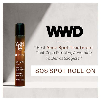 Yon-Ka SOS Spot Roll-On | Targeted Blemish Treatment for Pimples and Breakouts | Soothes and Purifies Skin | Alcohol-Free | Travel Size 0.24 fl oz