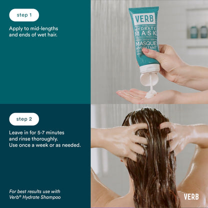 VERB Hydrate Mask, 6.8 fl oz - Intense Moisture for Dry + Frizzy Hair - Smooth + Detangle - Amber + Warm Jasmine Scent