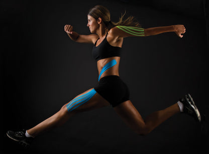 StrengthTape Kinesiology Tape - 5M Precut K Tape Roll - Premium Athletic Tape - Support and Prevent Injuries - Multiple Colors Available