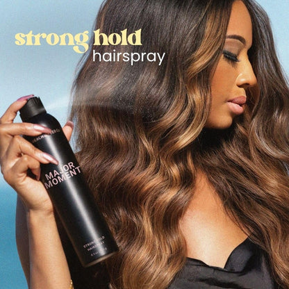 The Beachwaver Co. Major Moment Strong Hold Hairspray - Full Size (8.3 Oz) | Extra-Strength Vegan Hairspray For Long-Lasting Styles w/Brushable Finish - Removes Frizz & Locks In Style