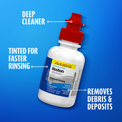 Boston Advance Contact Lens Solution, Advanced Cleaning Formula for Rigid Gas Permeable (RGP) Lens, Removes Debris & Deposits, 1 Fl Oz
