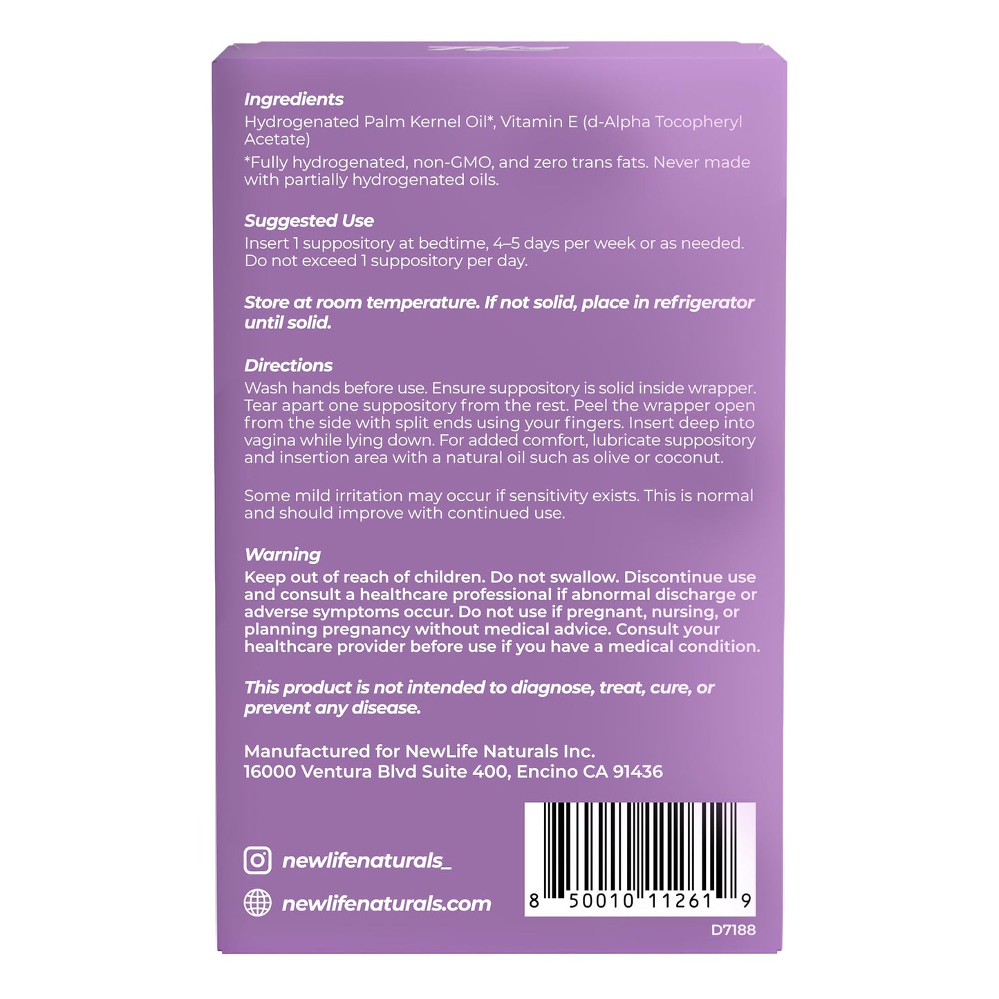 NewLife Naturals Vitamin E Vaginal Suppositories Moisture & Hydration Support – ESoothe Ultra 100IU 2.5X More – Feminine Intimate Comfort Inserts – 30 Day Supply USA