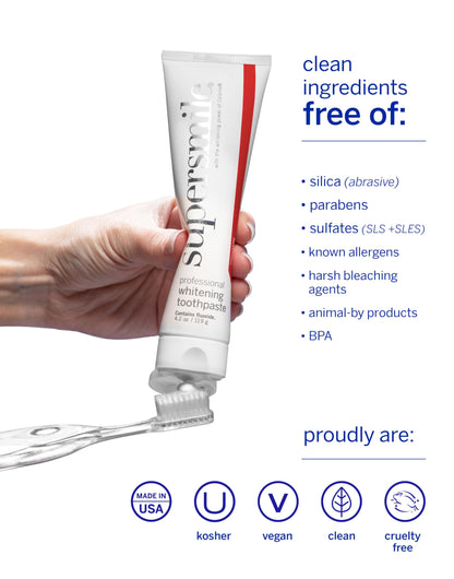 Supersmile Professional Whitening Toothpaste – Fluoride Toothpaste for Visibly Whiter Teeth – Whitens up to 6 Shades