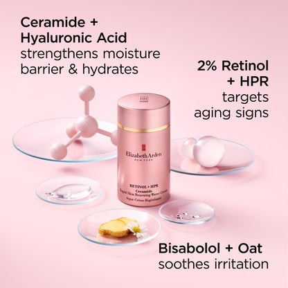 Elizabeth Arden Retinol + HPR Ceramide Rapid Skin Renewing Water Cream Face Moisturizer, Anti-Aging Wrinkle Treatment, Niacinamide, Hyaluronic Acid, Ceramides & Peptides, 1.7 fl oz
