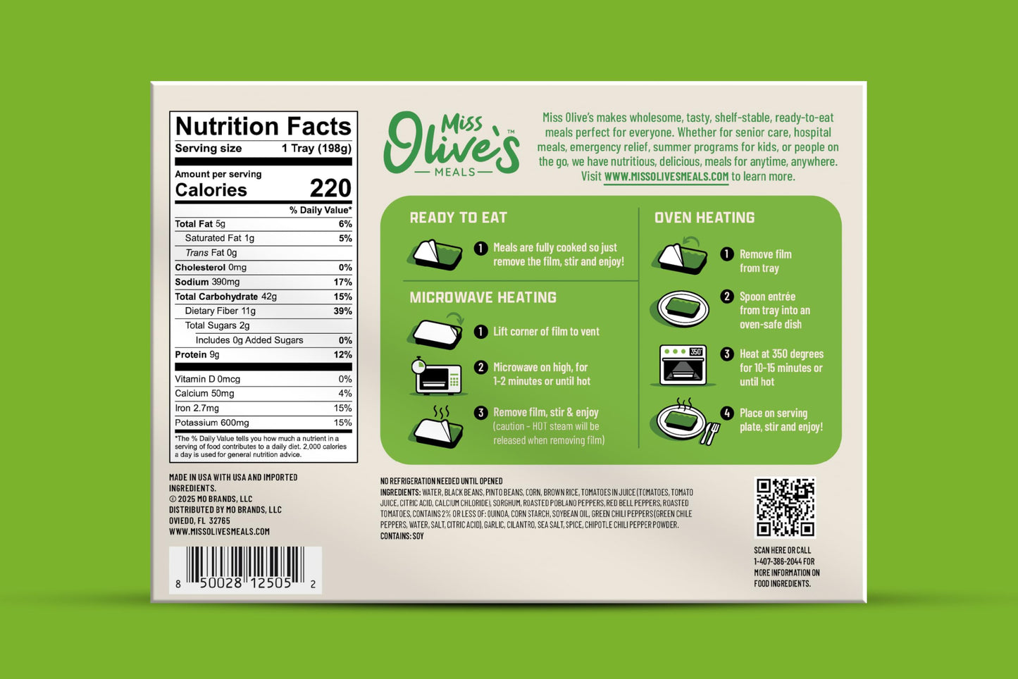 Miss Olive’s Vegetarian Pack – Shelf-Stable Microwavable Ready Meals (6 Pack) – Cheese Ravioli, Southwest Bean & Grain & Pasta Fagioli – Fully Cooked Heat & Eat Meals