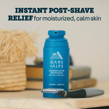 Oars + Alps Calming After Shave Balm and Lotion for Men, Dermatologist Tested and Infused with Aloe and Chamomile, TSA Friendly, 2.9 Fl Oz