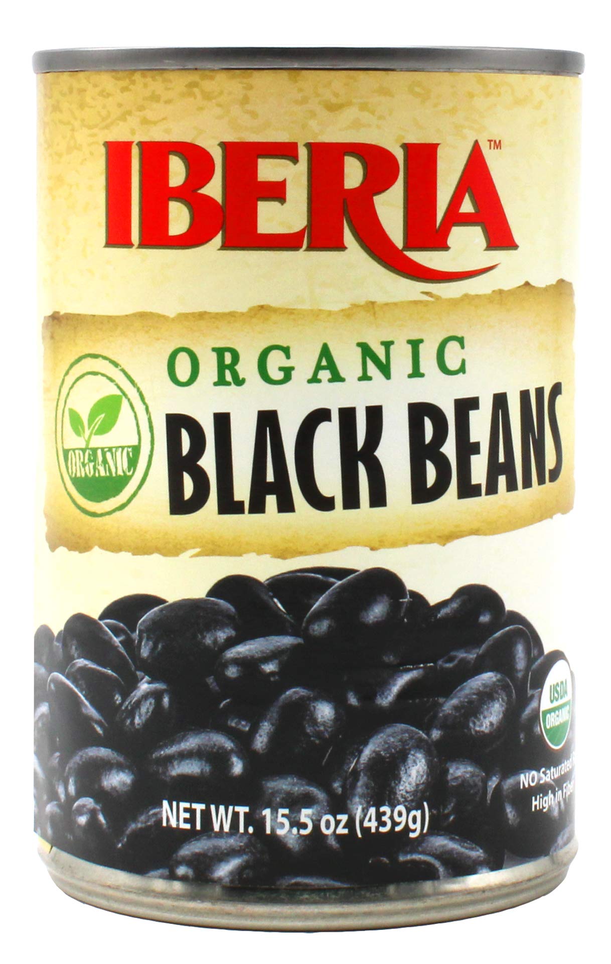 Iberia Organic Black Beans, 15.5 oz (Pack of 8)