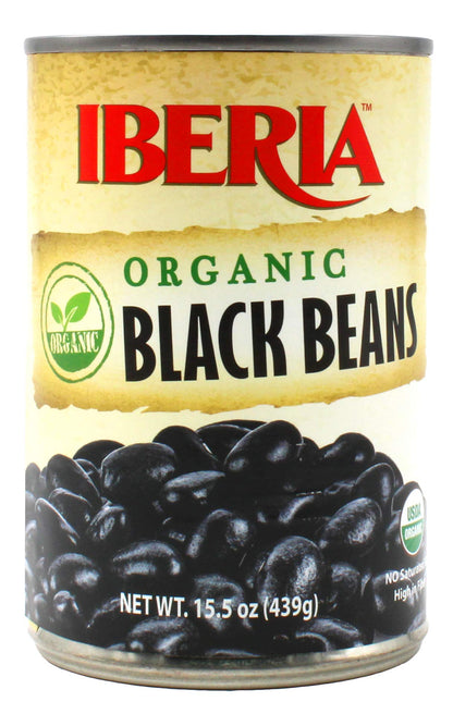 Iberia Organic Black Beans, 15.5 oz (Pack of 8)