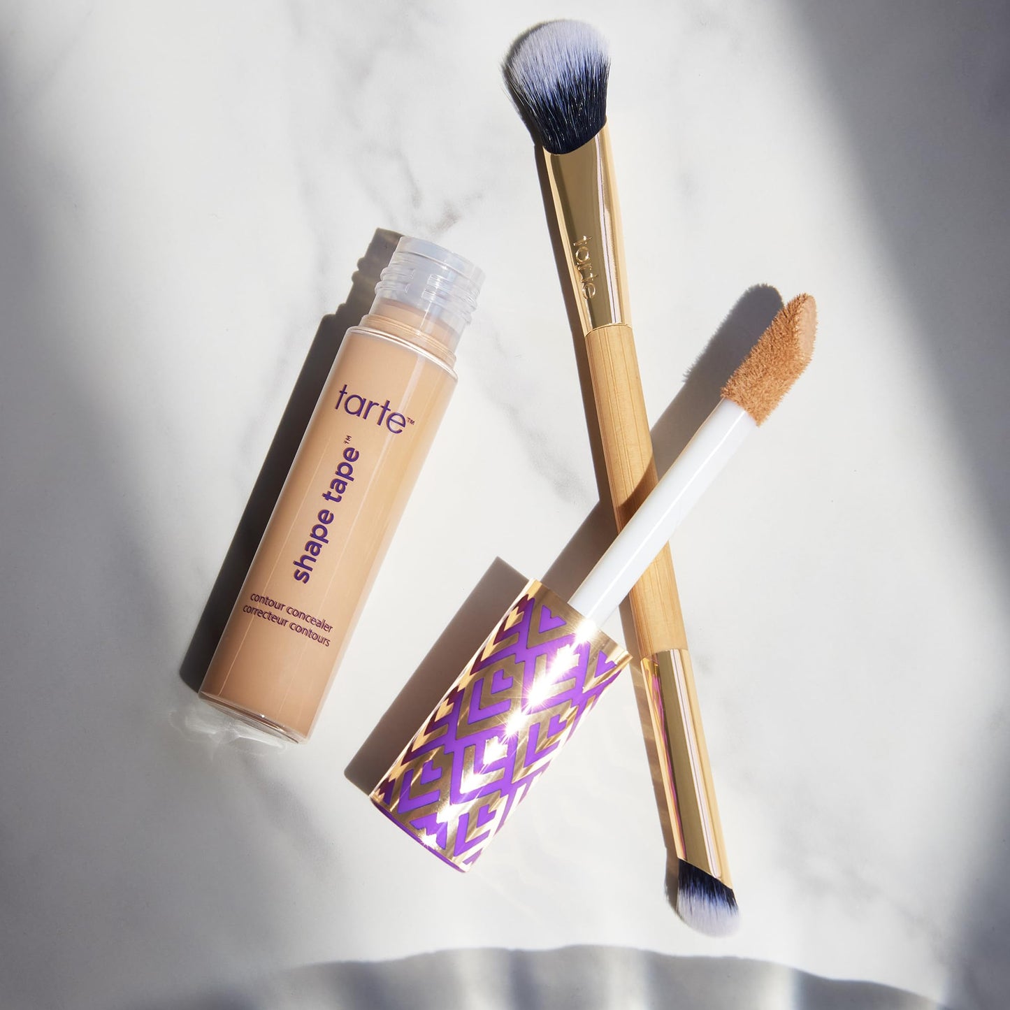 tarte shape tape concealer & brush – Instant Full Coverage for Under Eye, Dark Circles, Fine Lines, Redness & Discoloration, Dermatologist-Tested, Vegan, Cruelty Free