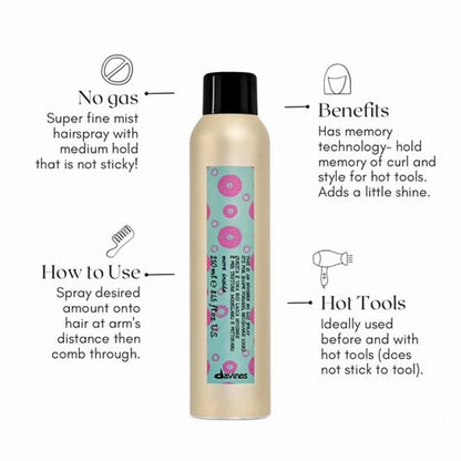 Davines This Is An Invisible No Gas Spray, Medium Hold Natural Finish - Non-Aerosol Spray for Brushable Hold - Fast Drying & Humidity Resistant, 8.45 Fl Oz