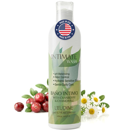 L’EUDINE Feminine Care Body Wash 6.7Fl Oz – pH Balancing Feminine Wash with Chamomile, Aloe Vera – Intimate Wash Women and Men for Daily Freshness – Gentle and Comforting