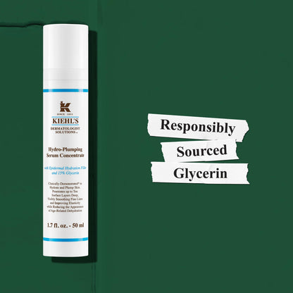 Kiehl's Hydro-Plumping Hydrating Serum, Plumps Skin, Improves Elasticity, Reduces Appearance of Dry Skin, Ophthalmologist and Dermatologist Tested, Fragrance-Free