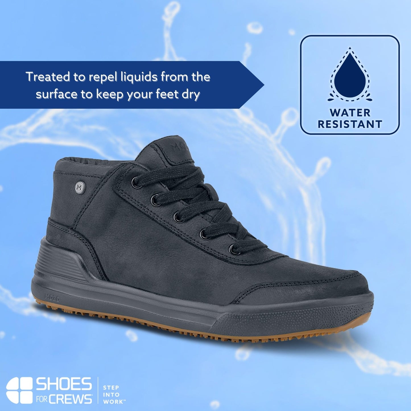 MOZO Men's Slip-Resistant Restaurant Shoes – Comfortable, Non-Slip High-Top Work Sneakers for Culinary Professionals, Kitchen Staff, Chefs - Natural