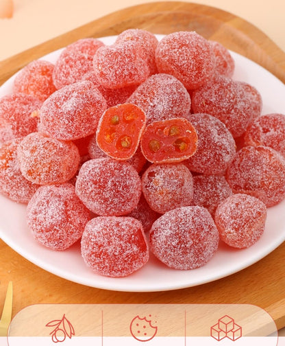 Tianshan Snow Orange Dry 7.05oz/200g, Rock Sugar Kumquat Candied Fruit, Chinese Traditional Snacks Cantonese Style Preserved Fruits(2can)