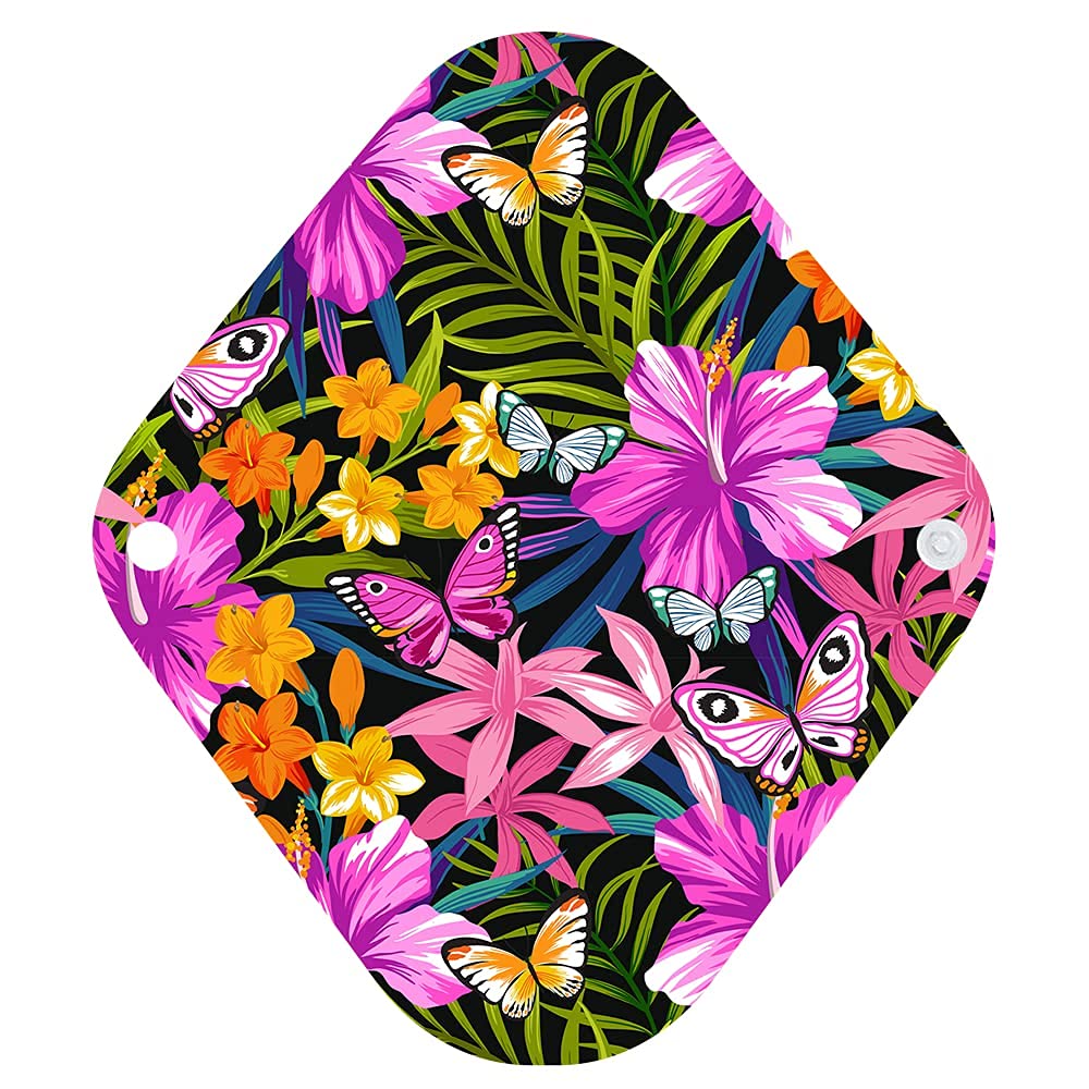 10 Pcs Reusable Menstrual Pad Set Including 1Pc Mini Wet Bag + 9Pcs Light Flow Daily Use Waterproof Mama Cloth Sanitary Napkin Pads Menstrual Pads (Panty Set, Panty Liner Bamboo Charcoal)