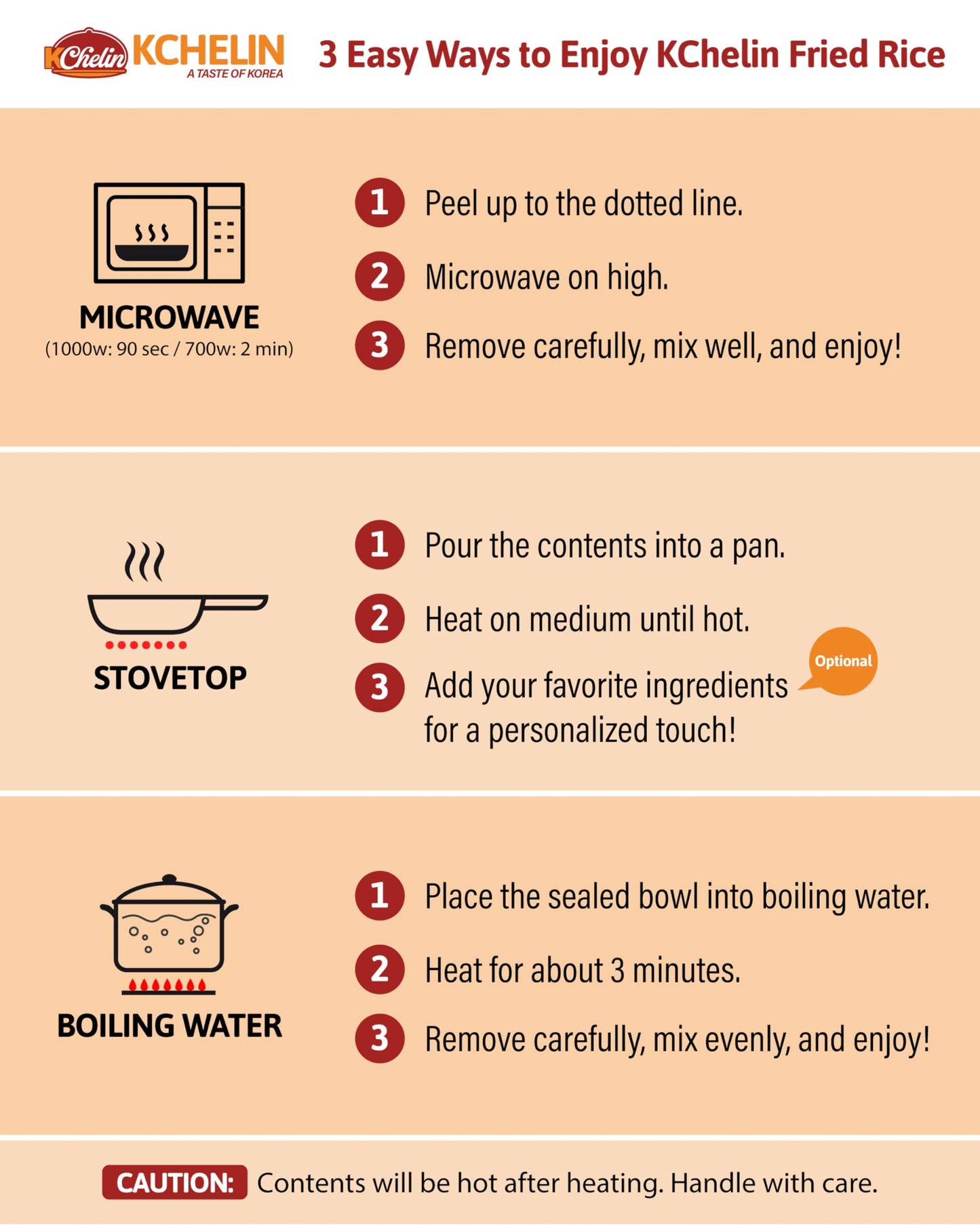 Microwaveable Korean Kimchi Fried Rice (Pack of 6), Korean Food, Instant, Quick & Delicious, Shelf- Stable, On-the-Go Meals, 7.05 oz per Bowl