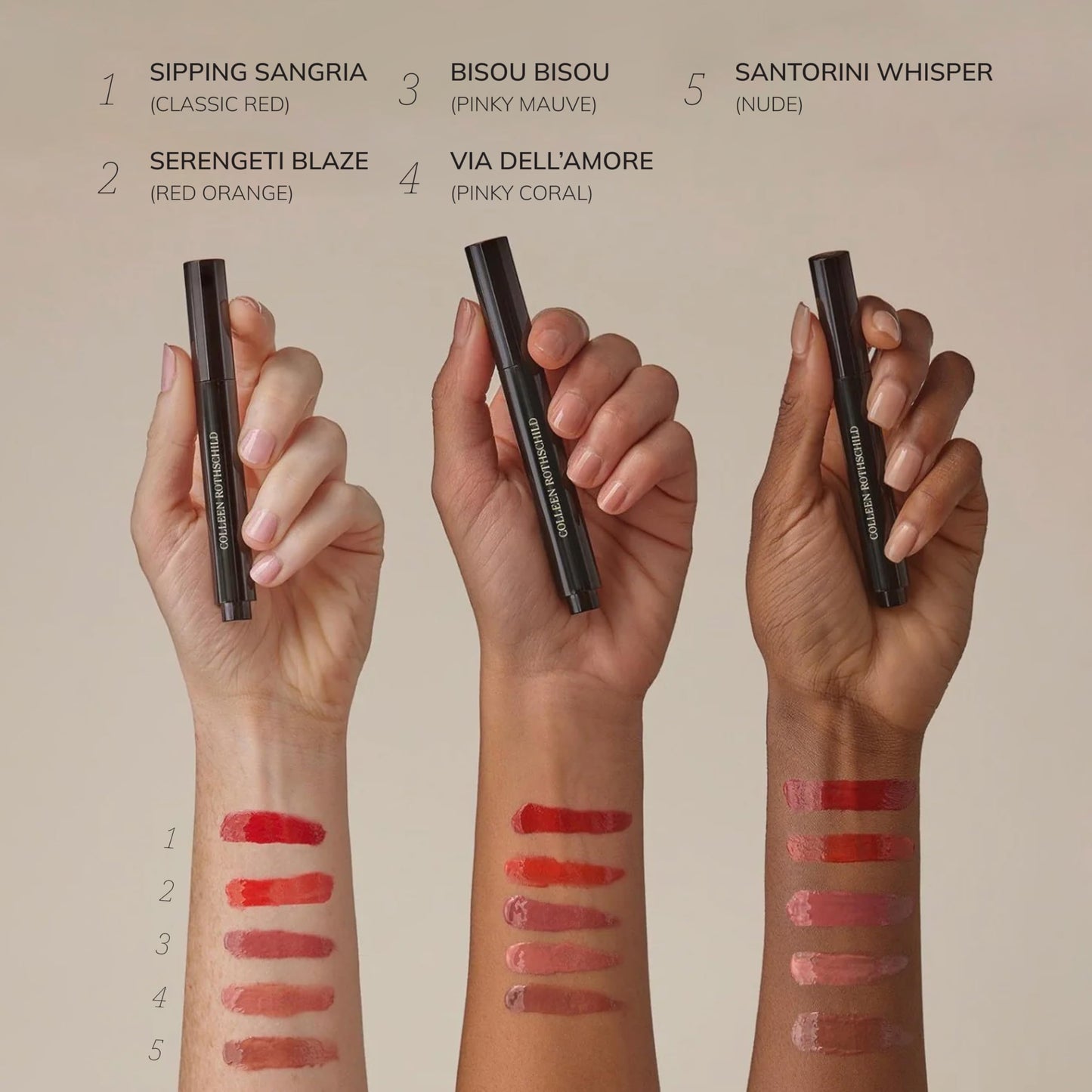 COLLEEN ROTHSCHILD Hydrashine Lipstick Balm – Hydrating, Glossy, Buildable Lip Color – Skin-Care Makeup Hybrid in 5 Versatile Shades