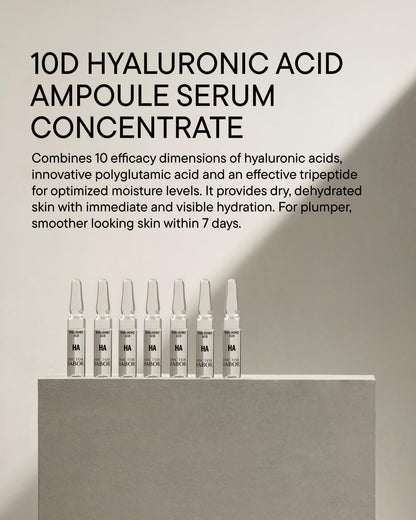 DOCTOR BABOR 10D Hyaluronic Acid Ampoule Serum Concentrate, 7-day Moisture Treatment, Plumper Fresher Complexion with Intensive Moisture, Minimize Wrinkles, Radiantly Glowing Skin