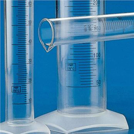 Globe Scientific 602573-1 Polymethylpentene Graduated Cylinder, Blue Printed Graduations, 100mL Capacity