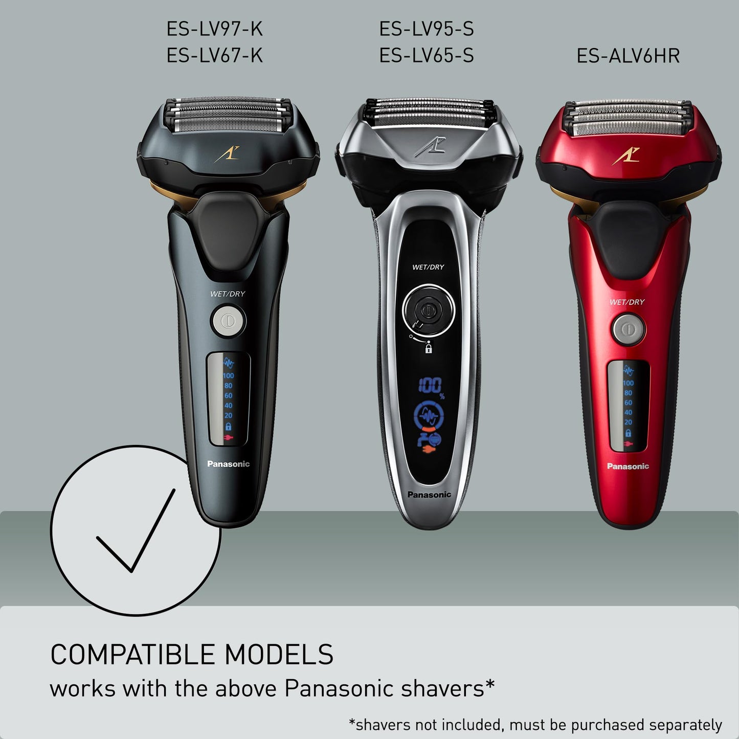 Panasonic Shaver Replacement Outer Foil and Inner Blade Set WES9032P, Compatible with ARC5 5-Blade Shavers ES-LV97-K, ES-LV67-K, ES-LV95-S, ES-LV65-S