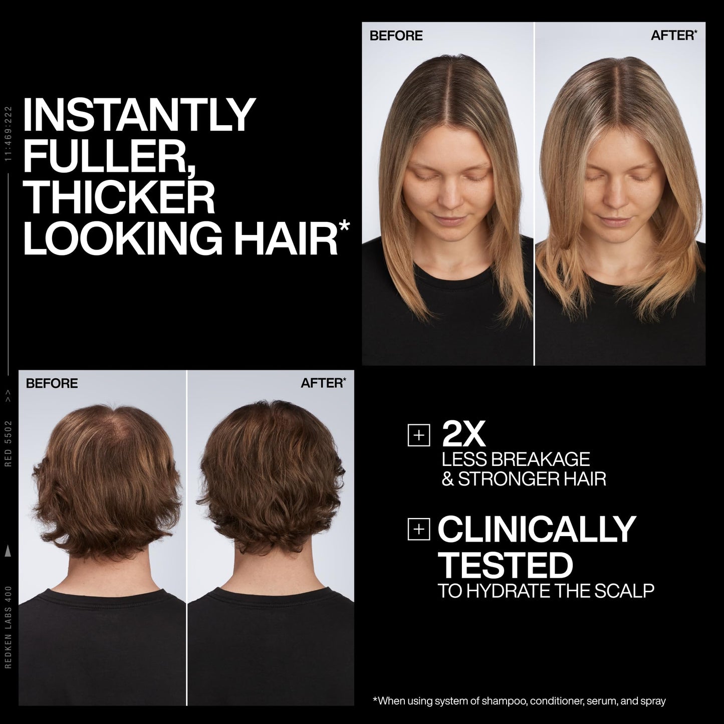 Redken Acidic Grow Full Instant Densifying Spray - Lightweight Root-Lift Hair Spray for Fuller, Thicker-Looking Hair, With Azelaic Acid, Heat Protection up to 450°F
