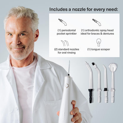 Boka Advanced Water Flosser for Teeth Cleaning, Gums & Braces w/Travel Bag - 3 Pressure Setting, Cordless Rechargeable Floss - Durable & Portable w/ 5 Customizable Piks - IPX7, Dentist Recommended