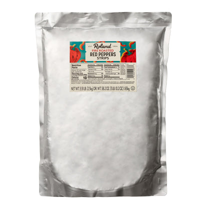 Roland Foods Fire Roasted Red Pepper Strips, Specialty Imported Food, 5.51 Pound, Pack of 1