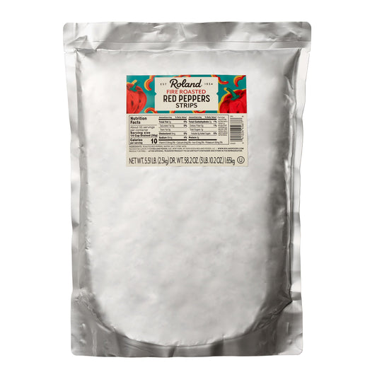 Roland Foods Fire Roasted Red Pepper Strips, Specialty Imported Food, 5.51 Pound, Pack of 1