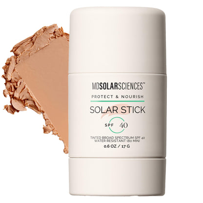 MDSolarSciences Solar Stick SPF 40 – Water-Resistant Mineral Sunscreen – Broad Spectrum UV Protection – Blendable Zinc Oxide Travel Stick – Smooth, Sheer and Natural Matte Finish, 0.6 Oz
