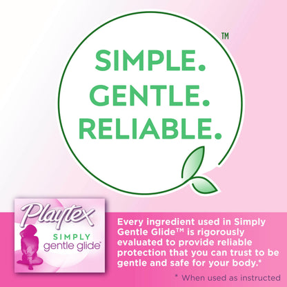 Playtex Simply Gentle Glide Unscented Tampons, Super Absorbency, 36 Count (Pack of 1) (Packaging May Vary)