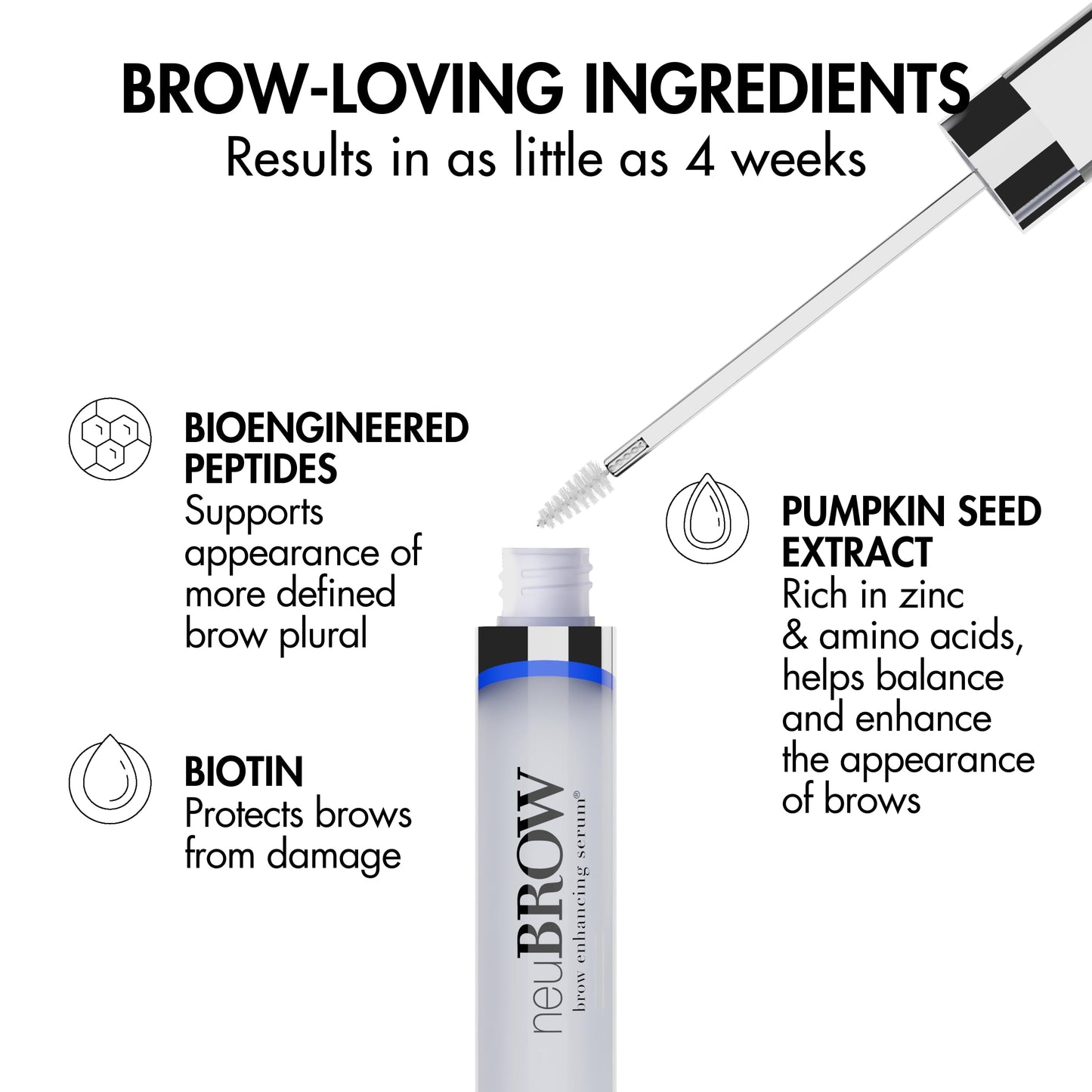 neuBROW Brow Enhancing Serum by Skin Research Laboratories - Eye Brow Serum for Defined, Fuller & Thicker-Looking Hair Brows - Advanced Formula Promotes Natural & Healthy Appearance of Brows