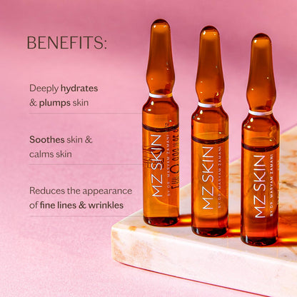 MZ SKIN Hydra-Boost Ampoules 10-Pack Set | 5-Day Intensive Hydration Treatment for Plumping and Firming, With Hyaluronic Acid For Hydration, Allantoin, Ceramides and Squalane
