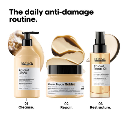 L'Oréal Professionnel Paris Absolut Repair Golden Mask - Repairs Damage & Provides Shine For Fine to Medium, Dry, & Damaged Hair