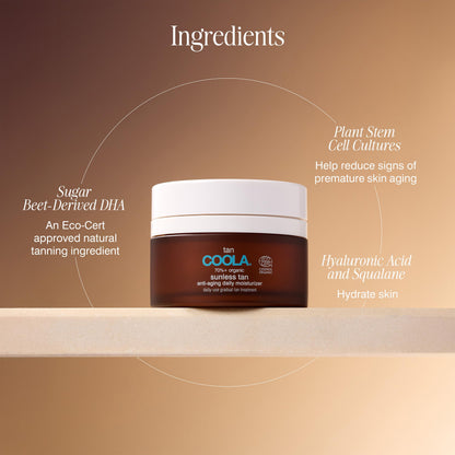 COOLA Organic Sunless Self Tanner Face Moisturizer, Dermatologist Tested Anti-Aging Skin Care, Vegan and Gluten Free, 1.5 Fl Oz