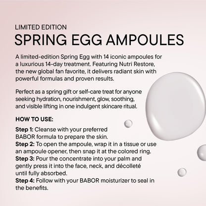BABOR Spring Egg Ampoule Concentrates Set – 14 Day Hydration & Glow Treatment, Hyaluronic Acid + Vitamin Ampoules for Radiant, Firm, Smooth Skin | Limited Edition Skincare Gift Set 14 x 2 ml