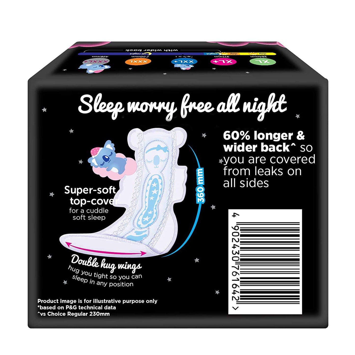 Whisper Ultra Night Sanitary Pads for Women, XXL+ 10 Napkins