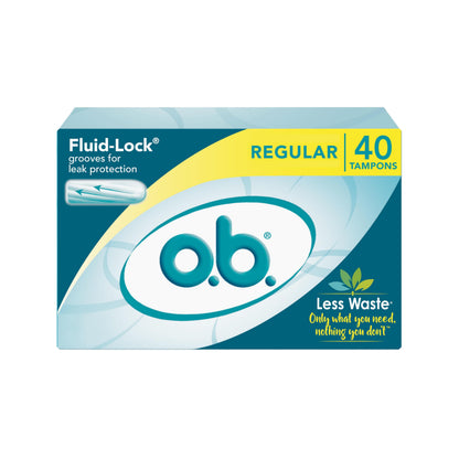 o.b. Tampons | Non-Applicator, Regular, 40ct + Carefree Panty Liners, Regular, Unscented, 54ct