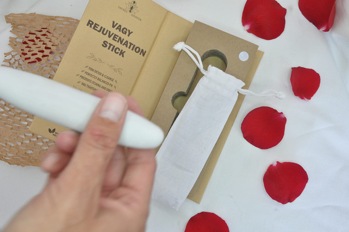 Sacred Weapon Vagy Rejuvenation & Tightening Wand | pH Balance Vaginal Wash & Odor Eliminator | Manjakani & Alum Stone Vagina Tightener, Intimate Deodorant for Women & Exfoliator for Feminine Health