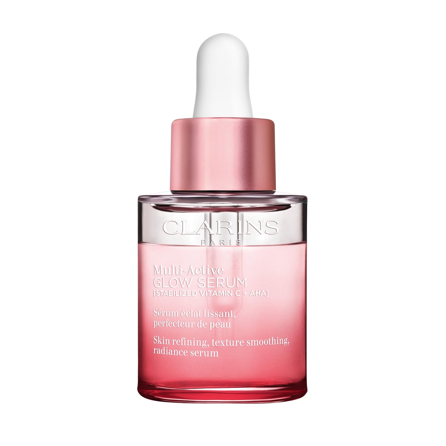 Clarins Multi-Active Brightening Glow Serum with Vitamin C + AHA | Visibly Brightens, Evens Tone, Smooths Texture + Refines Pores* | All Skin Types | 1 Fluid Ounce