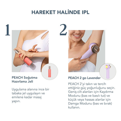 FOREO PEACH 2 go Bundle -Travel-friendly IPL Hair Removal Device + Calming & Hydrating IPL PEACH Cooling Prep Gel - Permanent Hair Removal - Body & Face - Lavander