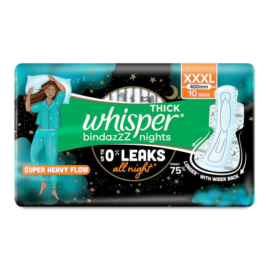 Whisper Ultra Nights Sanitary Pads XXXL Wings 10 Pieces Pack