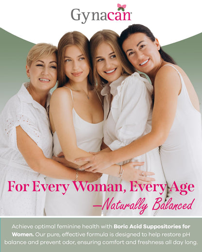 Boric Acid Vaginal Suppositories Advanced Feminine pH Balance Support, Odor Control & Itch Relief, Pure & Gentle Intimate Care, Easy-Insert Applicator