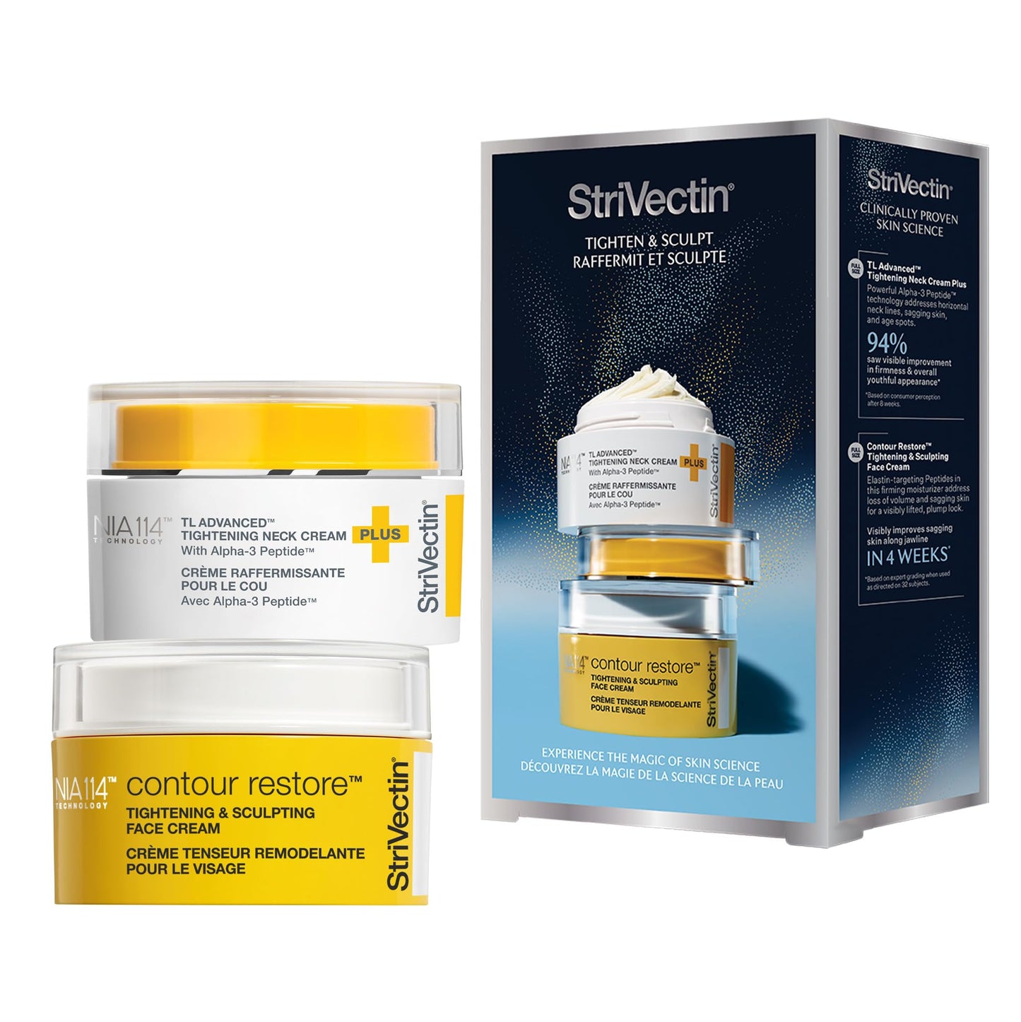 StriVectin TL Advanced Holiday Duo Tighten and Sculpt Kit, Brighten and Lift Skin Tone, Peptides and Hyaluronic Acid