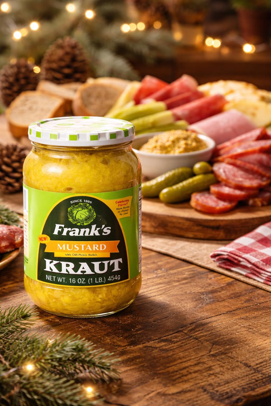 Frank’s Kraut Mustard With Dill Pickle, 16oz Jar, 2 pack – Tangy Dill Pickle Mustard Spread, Gourmet Sandwich & Sausage Condiment