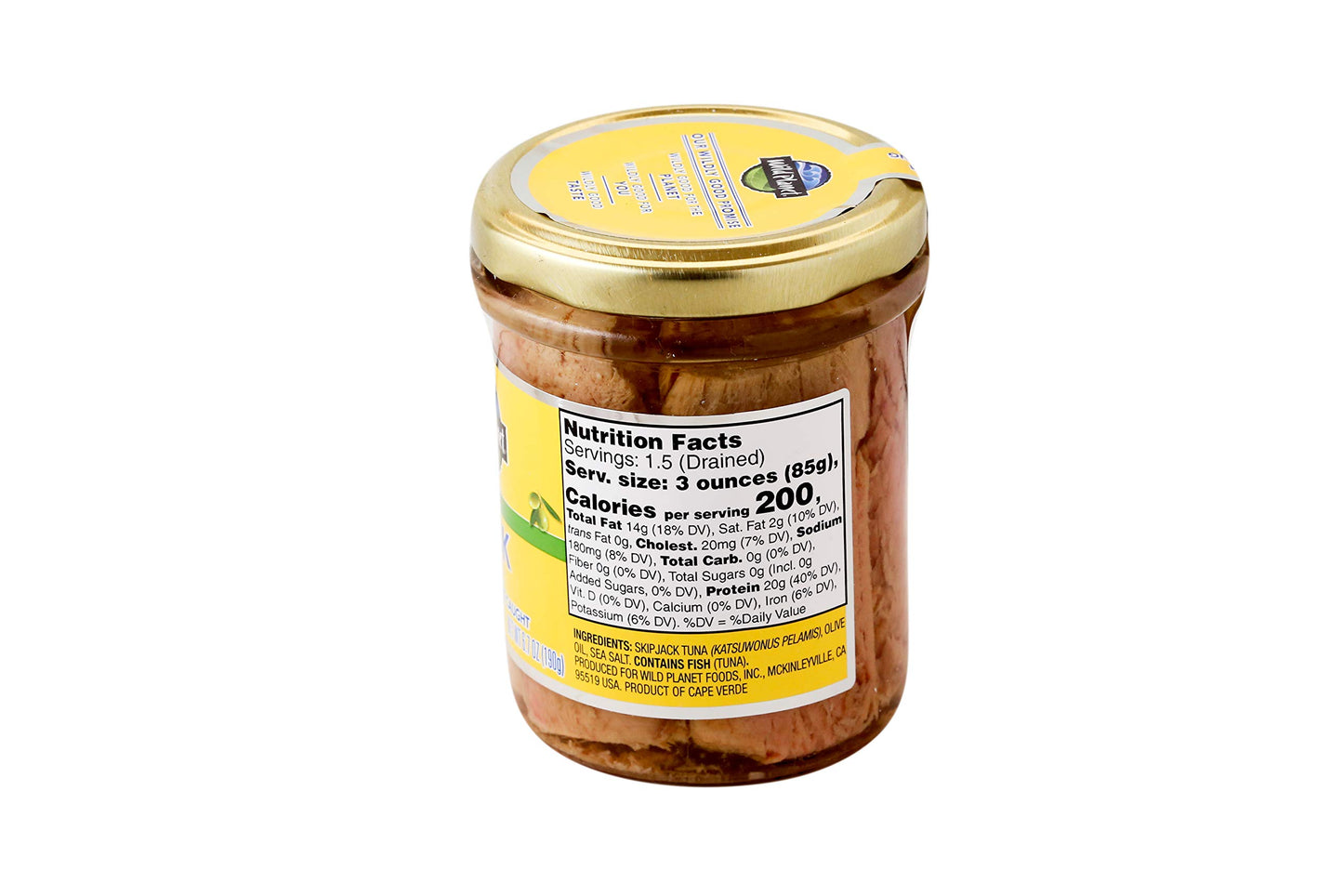 Wild Planet Wild Skipjack Tuna In Pure Olive Oil, Keto & Paleo, 3rd Party Mercury Tested, 6.7 Ounce (Pack of 6)