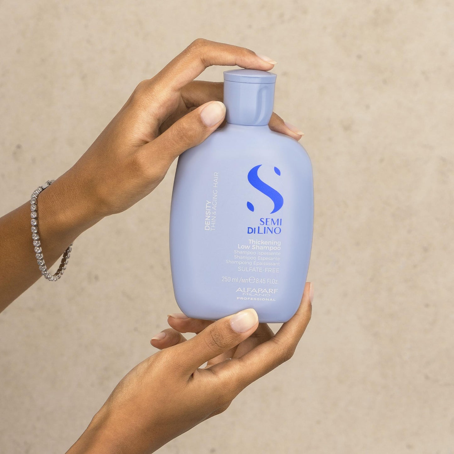ALFAPARF MILANO Semi di Lino Density Thickening Shampoo - Peptides & Amido Acids - Fine & Thin Hair - Sulfate Free - Adds Body & Volume for Revitalized, Youthful & Thicker Hair