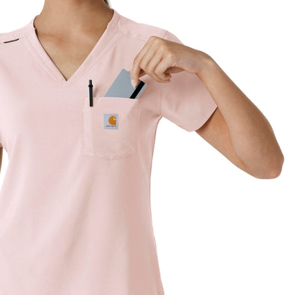 Carhartt Women's Tuck-in Scrub Top - Soft Rose, 2X